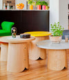 Tab Side Table by Sancal with coloured tops in a living room – In Dubai by WSPR