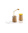 Tab Stool by Sancal with a yellow top beside a lamp – In Dubai by WSPR