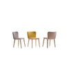Tea Chair by Sancal three chairs in grey, yellow and pink – In Dubai by WSPR