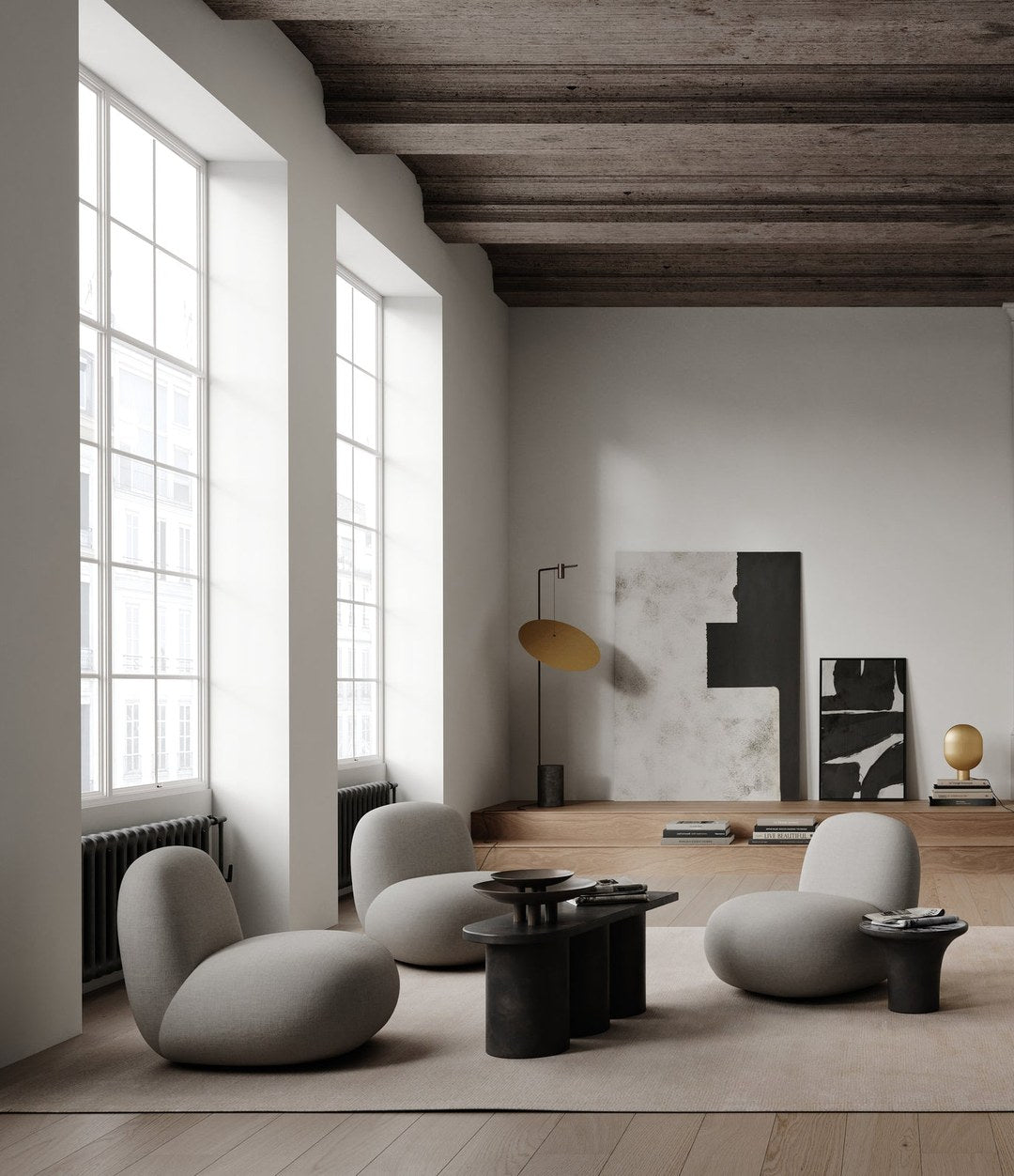 The Moon Floor Lamp by 101 Copenhagen in a styled interior – In Dubai by WSPR