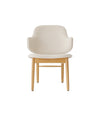 Penguin Wooden Lounge Chair by Audo in natural oak, fully upholstered, front view – In Dubai by WSPR