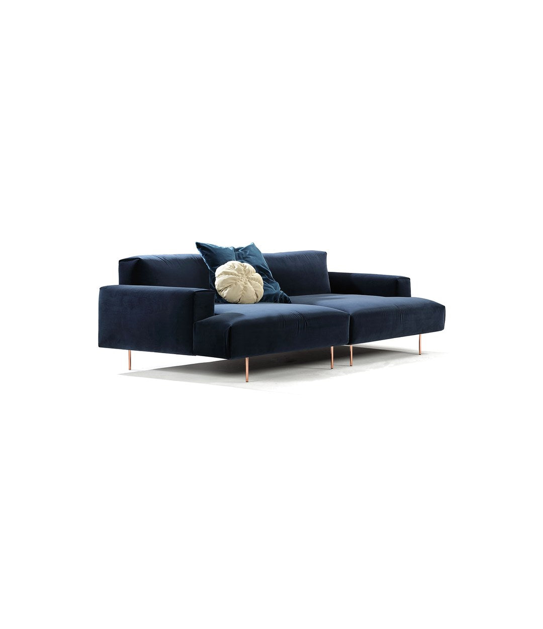 Tiptoe Modular Sofa by Sancal sofa with chaise in navy velvet – In Dubai by WSPR