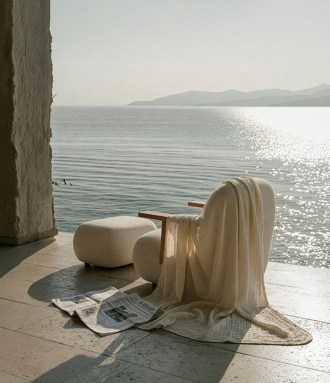 Toe Chair with Armrests by 101 Copenhagen in Teak / Warm Ash in a styled interior – In Dubai by WSPR