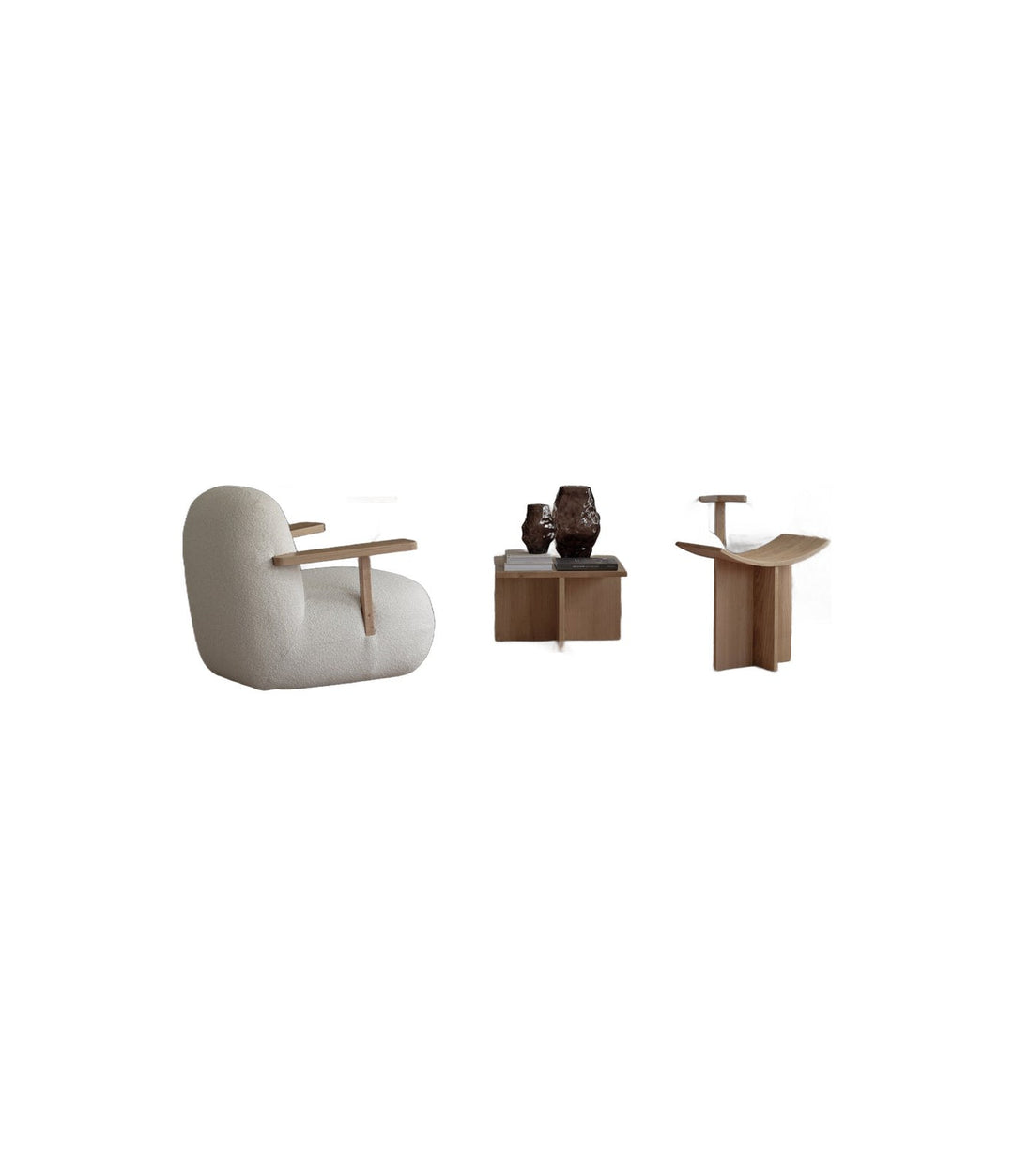 Toe Chair with Armrests by 101 Copenhagen in Natural Oak / Off White, view 2 – In Dubai by WSPR