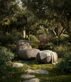 Toe Ottoman by 101 Copenhagen in Stone Gray in a styled interior – In Dubai by WSPR
