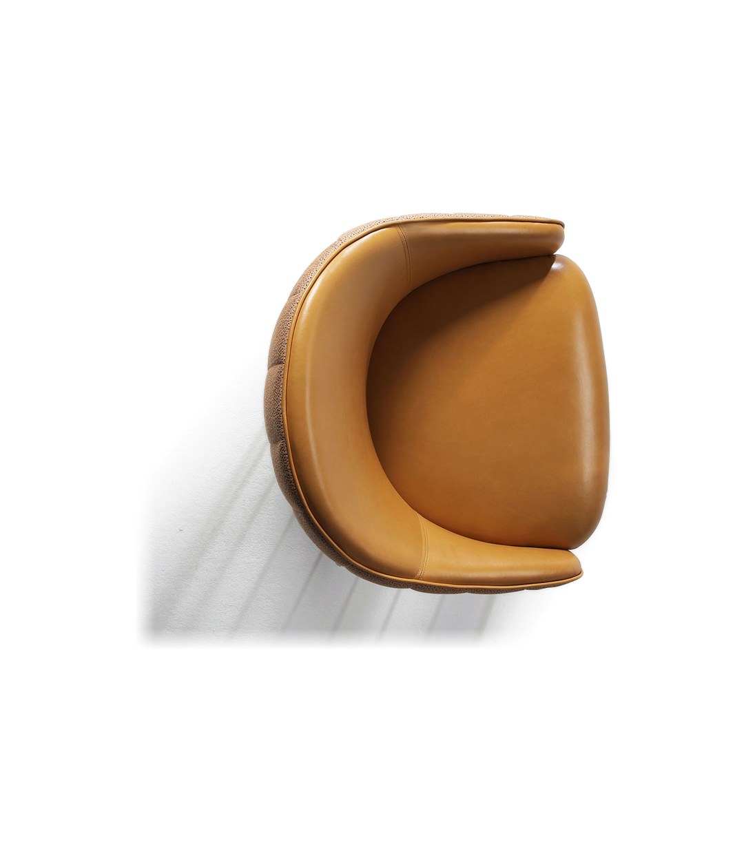 Tonella Lounge Chair by Sancal in cognac leather, from above – In Dubai by WSPR