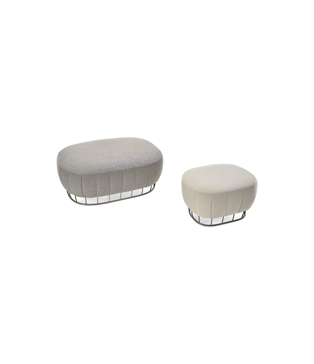 Tonella Pouf by Sancal two poufs, three-quarter view – In Dubai by WSPR