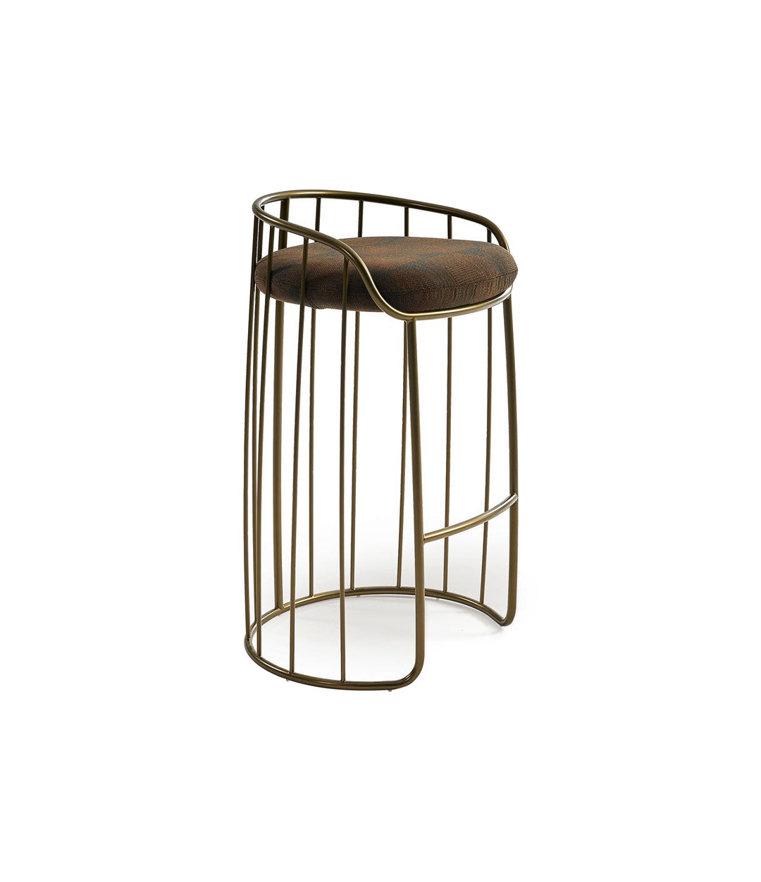 Tonella Stool by Sancal in brown, three-quarter view – In Dubai by WSPR