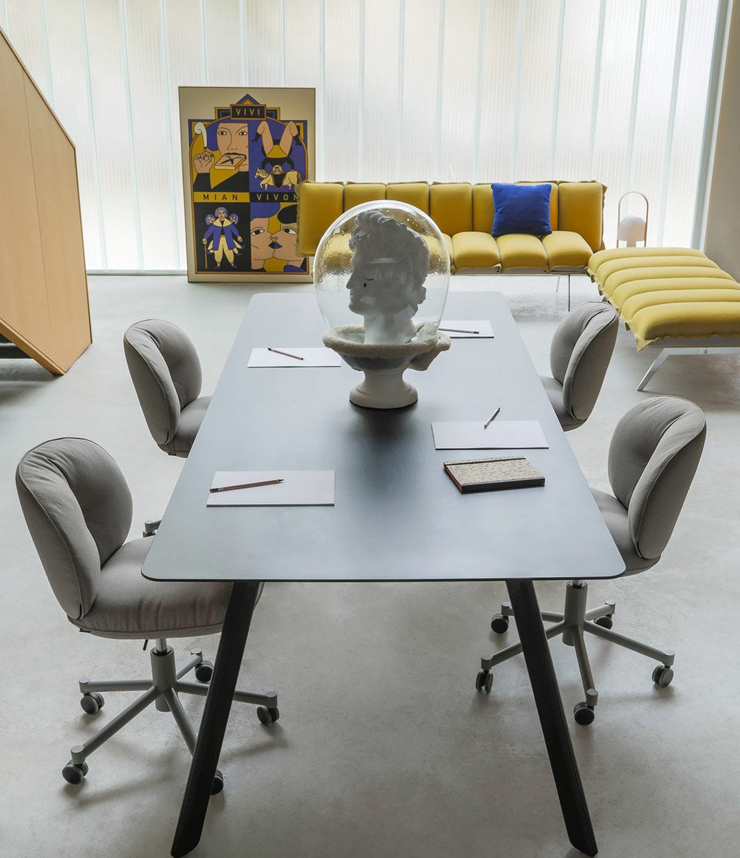Tortuga Dining Table by Sancal in black in an office – In Dubai by WSPR