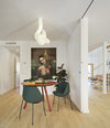 Tortuga Dining Table by Sancal round in red with green chairs – In Dubai by WSPR