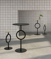 Totem Dining Table by Sancal bar tables in black against white tiles – In Dubai by WSPR