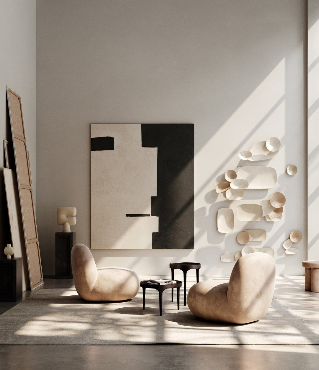 Tribal Vase, Big by 101 Copenhagen in Sand in a styled interior – In Dubai by WSPR