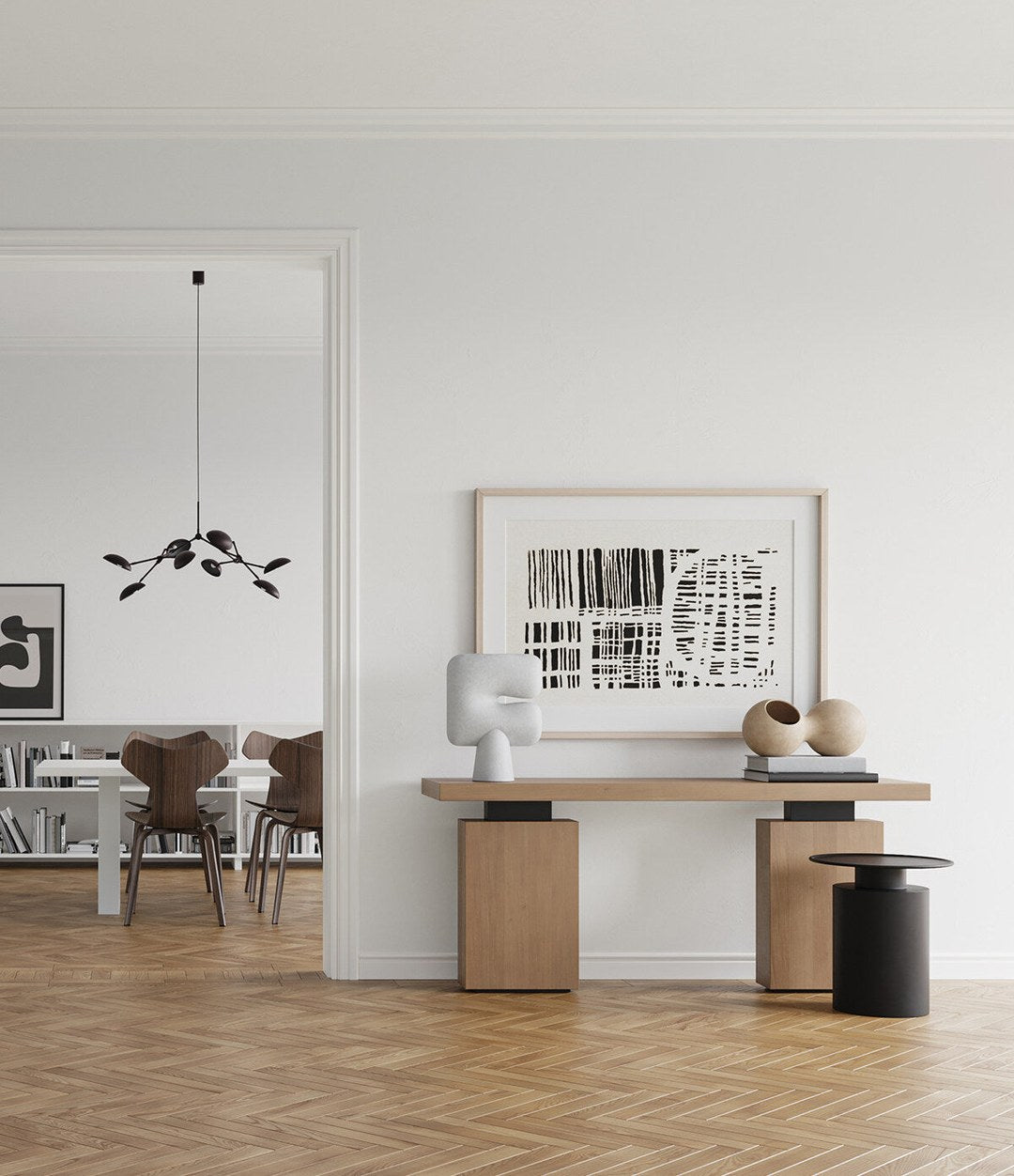 Tribal Vase, Big by 101 Copenhagen in Bone White in a styled interior – In Dubai by WSPR