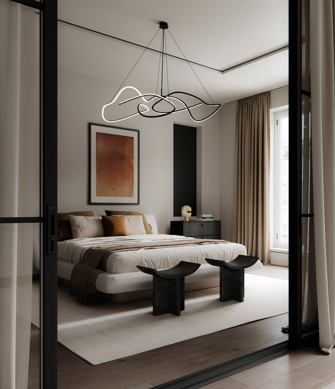 Tribal Vase, Medio by 101 Copenhagen in Sand in a styled interior – In Dubai by WSPR