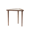 Umanoff Nesting Side Table by Audo in walnut with a light grey Fog laminate top, angled view – In Dubai by WSPR