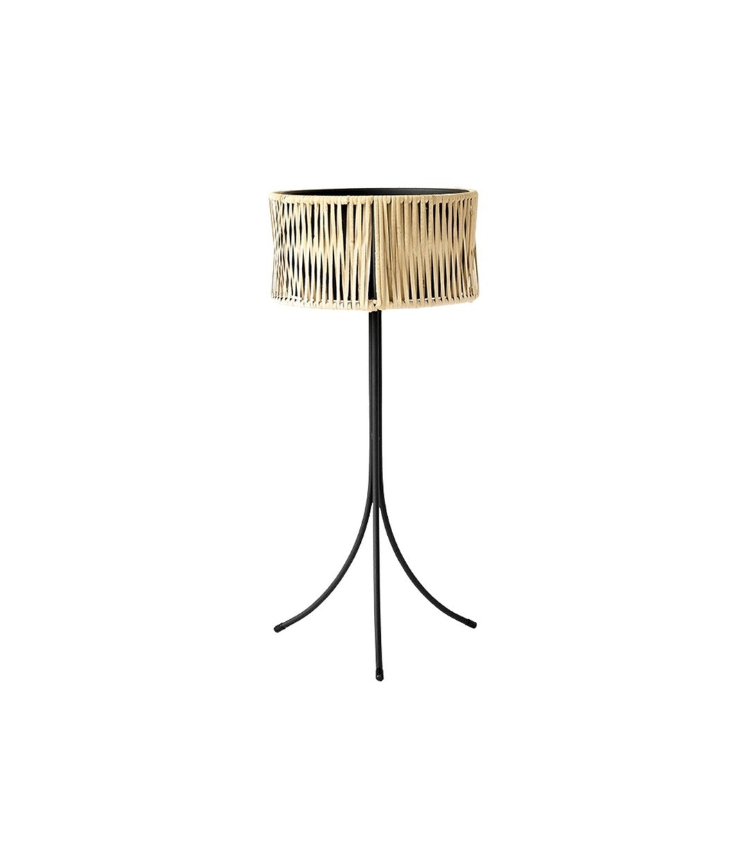 Umanoff Planter by Audo, tall size in steel and rattan, angled view – In Dubai by WSPR