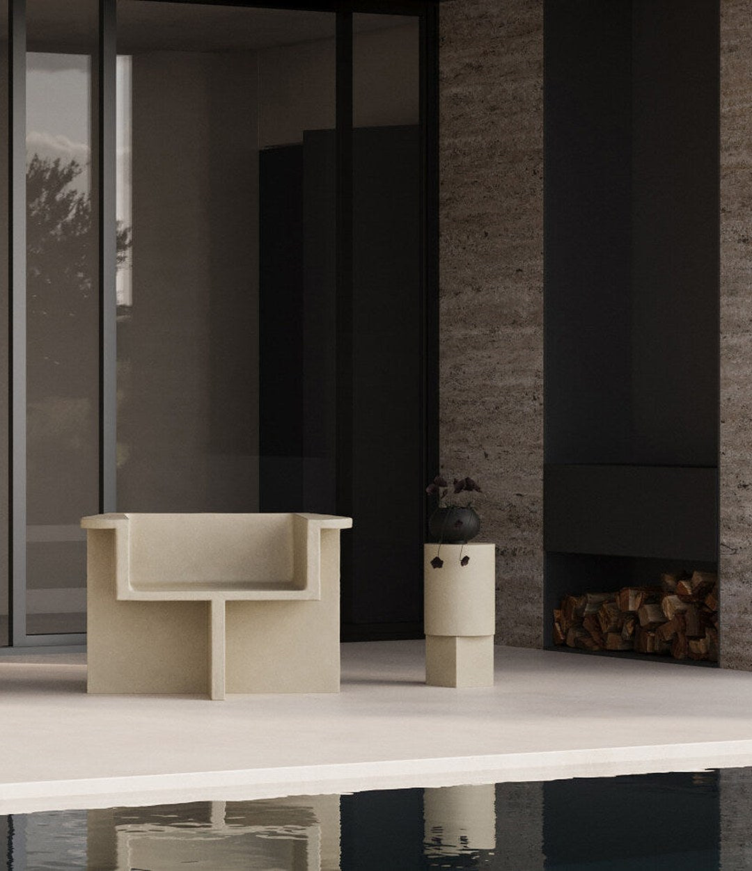 Urchin Plant Pot, Petit by 101 Copenhagen in Coffee in a styled interior – In Dubai by WSPR