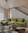 Vesper Coffee Table by Sancal in brown on a checked rug – In Dubai by WSPR