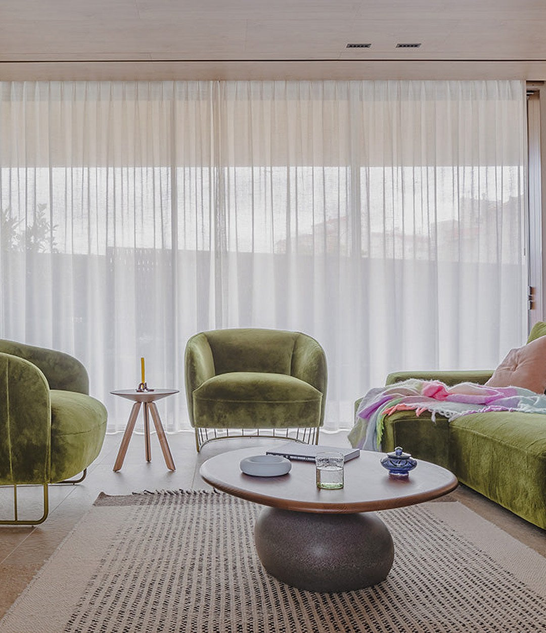 Vesper Coffee Table by Sancal in brown in a bright living room – In Dubai by WSPR