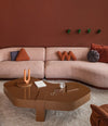 Vesta Modular Sofa by Sancal curved sofa in a red room – In Dubai by WSPR