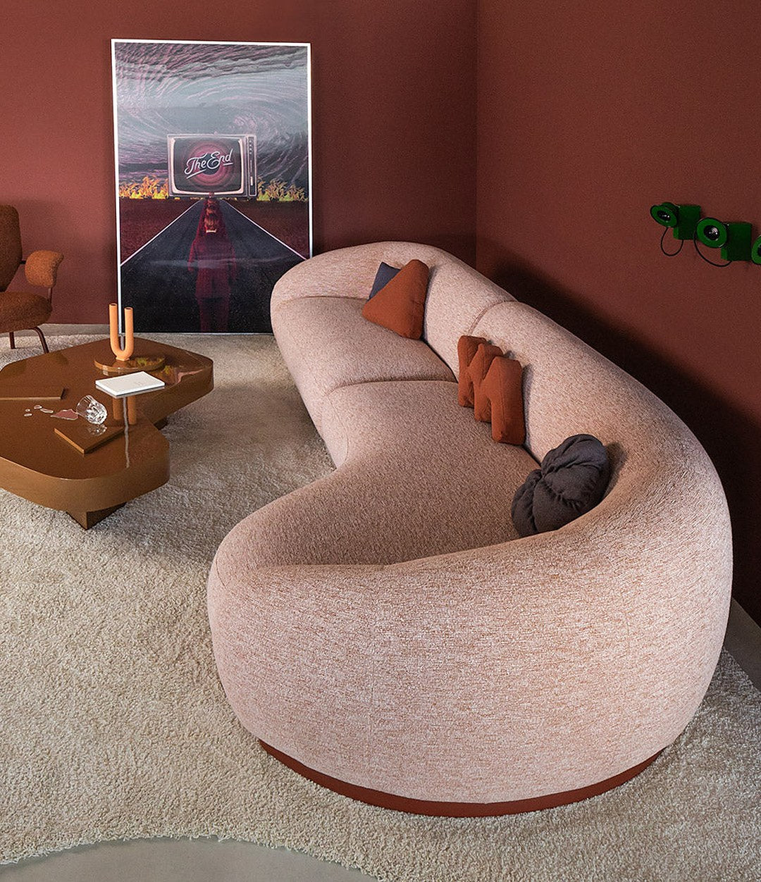 Vesta Modular Sofa by Sancal curved sofa in pink, detail – In Dubai by WSPR