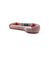 Vesta Modular Sofa by Sancal curved sofa in pink, three-quarter view – In Dubai by WSPR