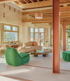 Vibe Lounge Chair by Sancal in green in a sunny living room – In Dubai by WSPR
