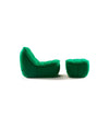 Vibe Pouf by Sancal in green with a lounge chair – In Dubai by WSPR