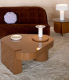 Vibe Sofa by Sancal in brown velvet with a sculptural table – In Dubai by WSPR