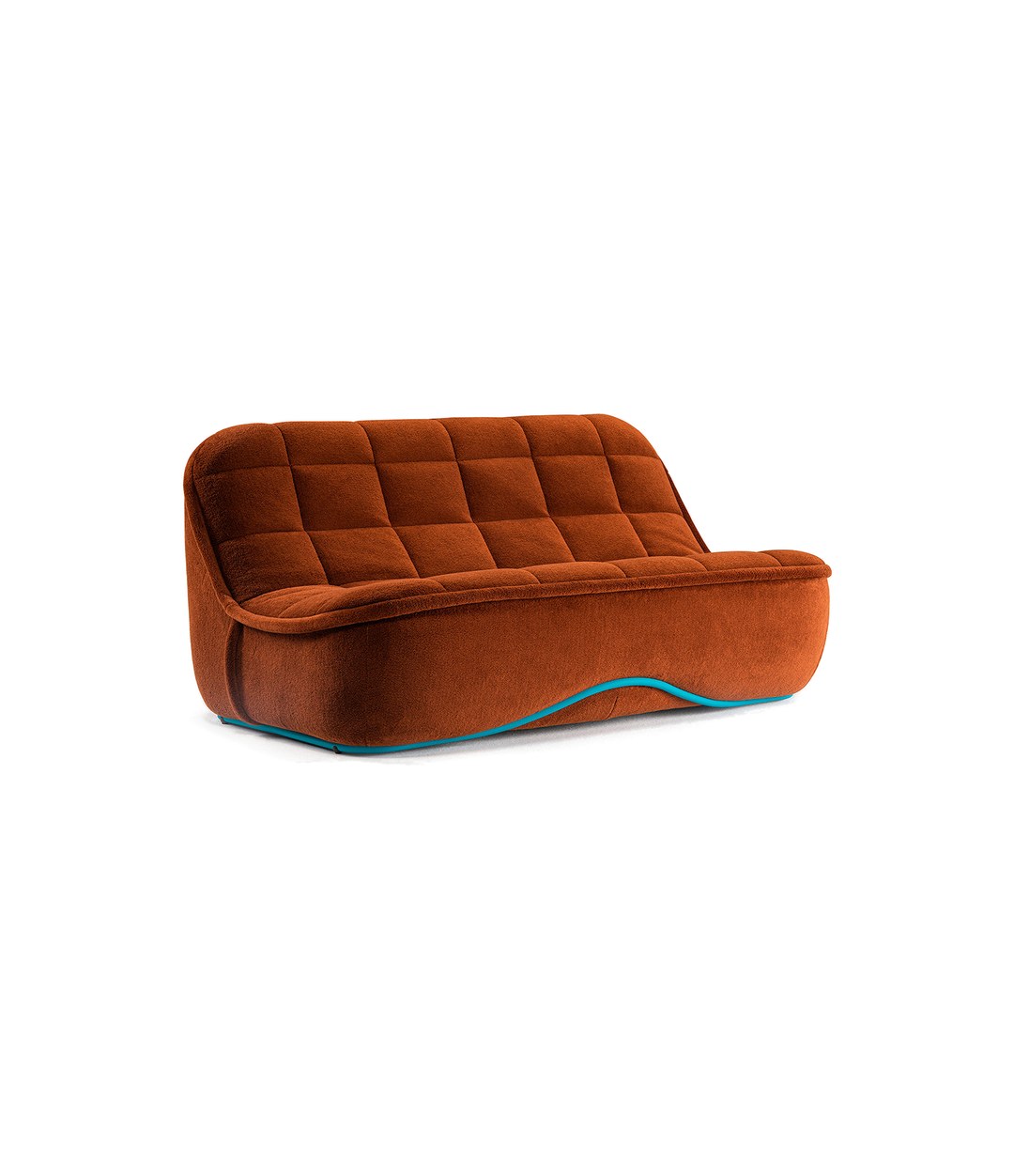 Vibe Sofa by Sancal in rust velvet, three-quarter view – In Dubai by WSPR
