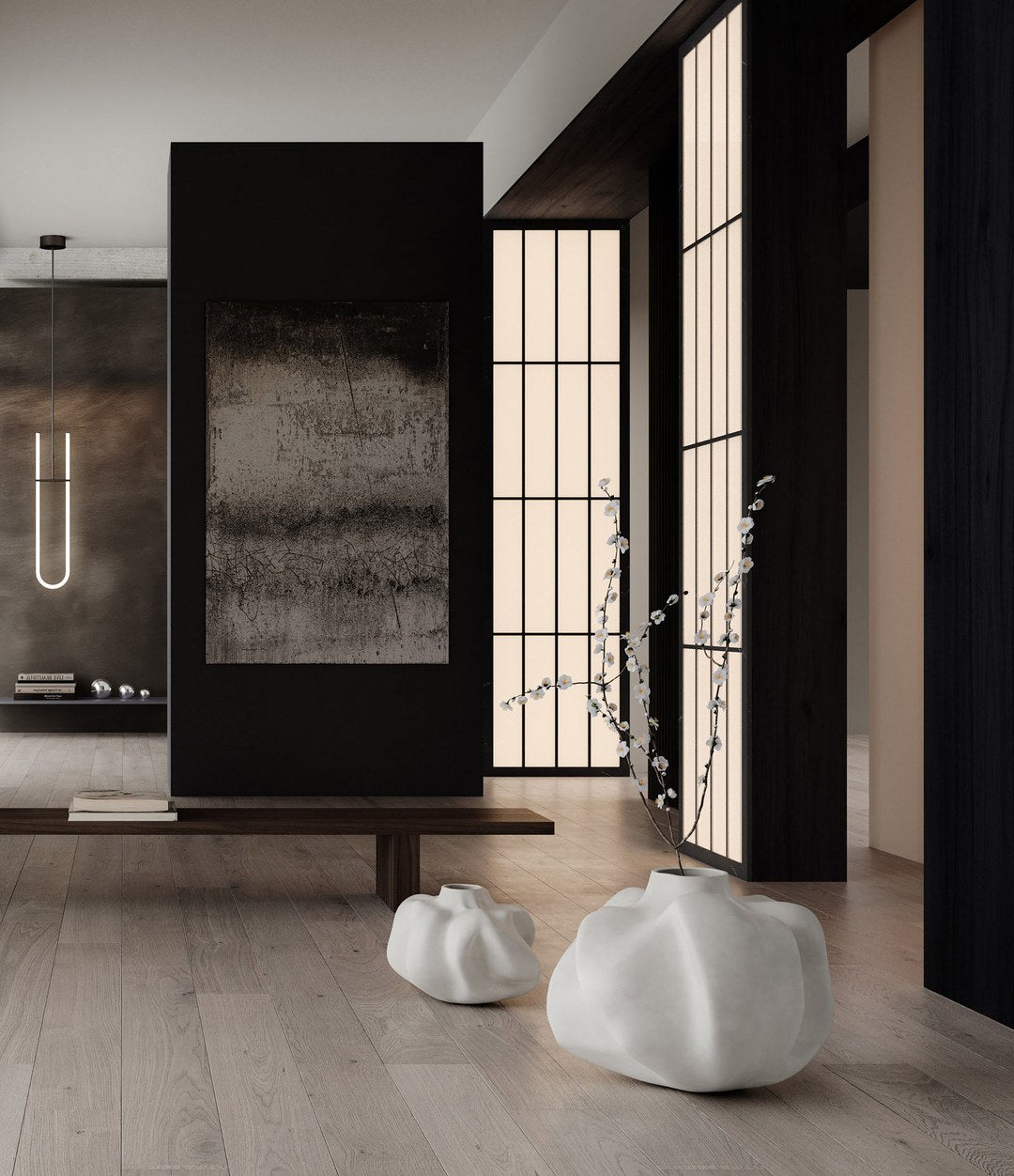 Wabi Vase, Medio by 101 Copenhagen in Birch in a styled interior – In Dubai by WSPR