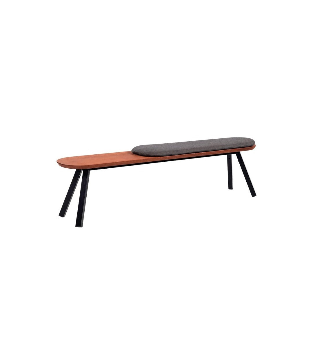 You and Me Bench with Cushion by RS Barcelona in Dark Taupe Outdoor – view 2 – In Dubai by WSPR