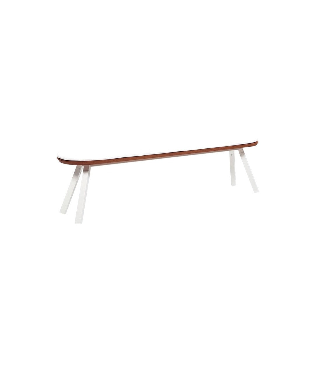 You and Me Bench with Cushion by RS Barcelona in White Outdoor – view 2 – In Dubai by WSPR