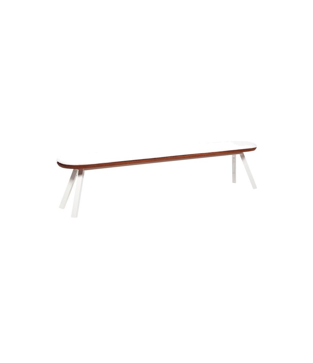 You and Me Bench with Cushion by RS Barcelona in White Outdoor – view 3 – In Dubai by WSPR