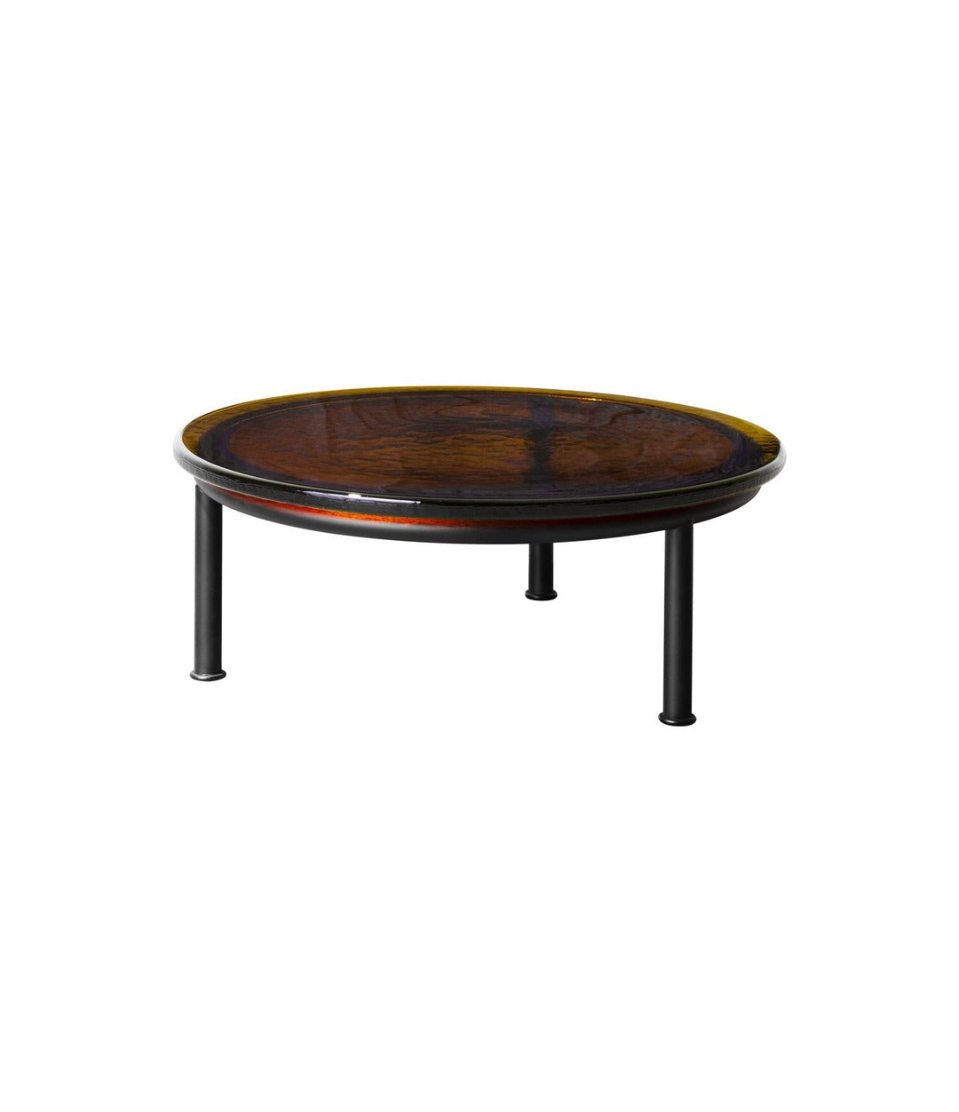 Zigo coffee table by Miniforms Ø69 x 25.5 cm with Yellow Amber Cast Glass top – In Dubai by WSPR