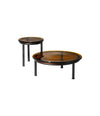 Zigo tables by Miniforms in Yellow Amber Cast Glass, pair – In Dubai by WSPR